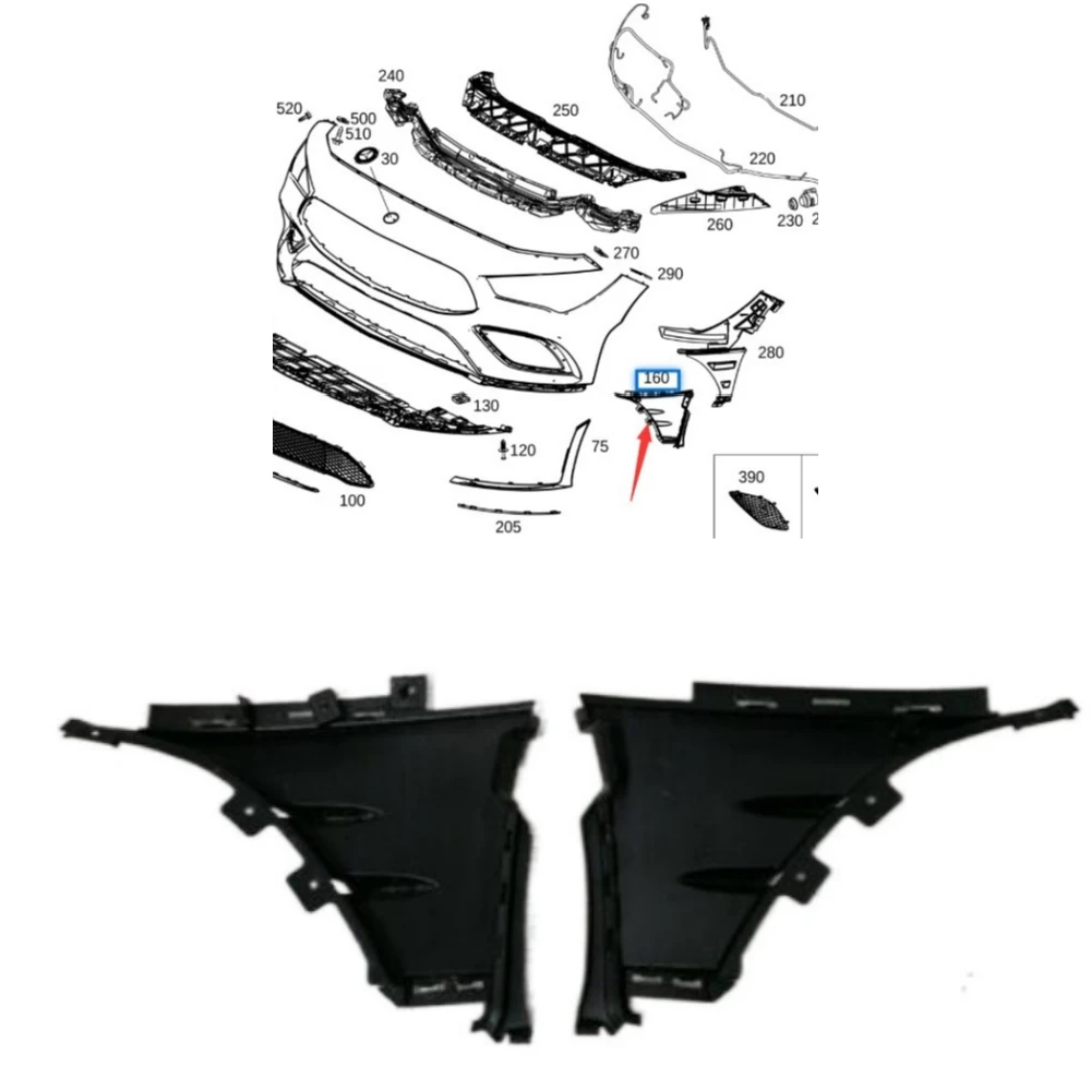 

Bumper Lower Fog Light Cover A1188854701 A1188854801 For MERCEDES-BENZ CLA -Class W118 C118 CLA350 2020-2022