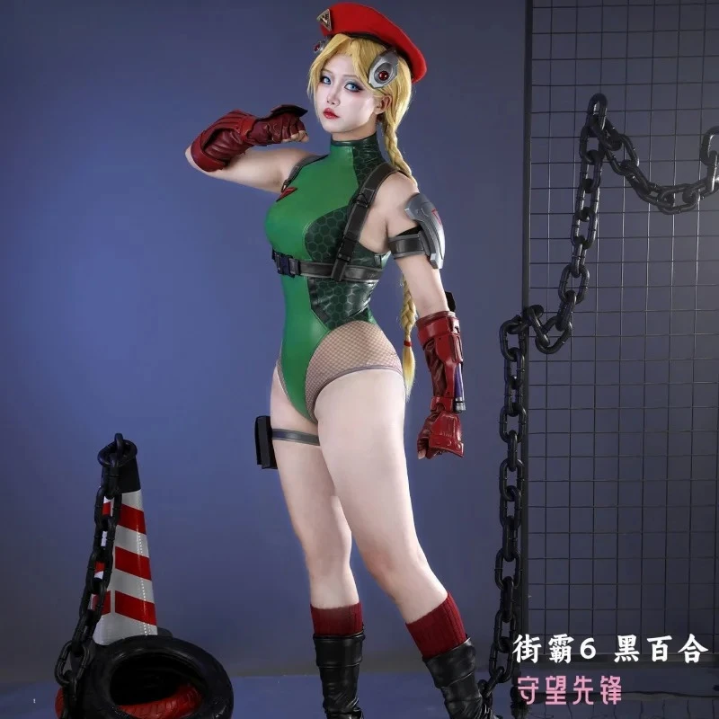 Cammy White Game Overwatch  Street Fighter 6 Cosplay Costume Ladies sexy jumpsuit hat gloves props socks set Halloween uniform view 3