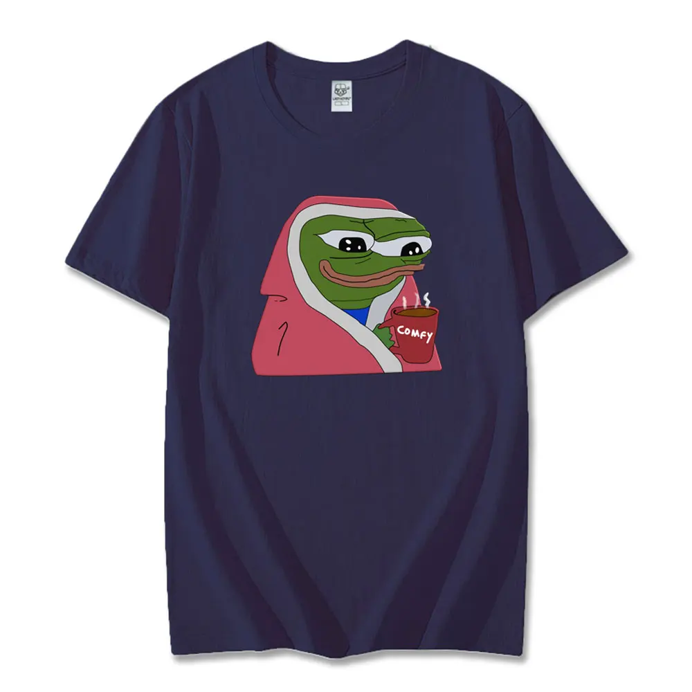 Cartoon Pepe Frog Funny Graphic Cotton T Shirt Unisex Harajuku Short Sleeve Men Muscle Frog Humor Fitness Room Athletic Men Tops