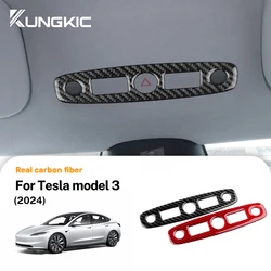 Vera fibra di carbonio morbida per Tesla Model 3 Highland 2024 luce di lettura cornice adesiva Decor accessori per finiture interne