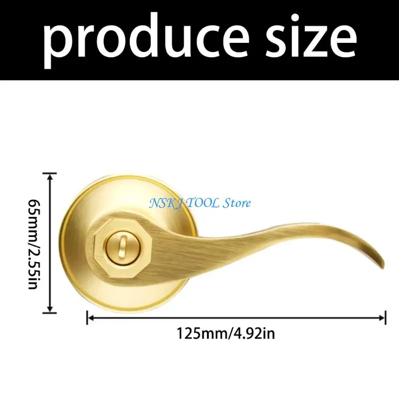 L8RC Doorsh Brass Door Levers الذهب الداخلي غرفة نوم الحمام قفل الباب الخشب #6