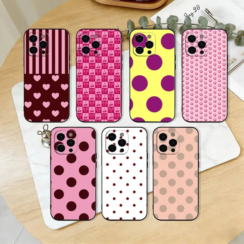 

Luxury Ins B-Brown Red p-Polka Dots Phone Case For iPhone 17,16,15,14,13,12,11 Plus,Pro Max,XS,Soft Silicone Black Cover