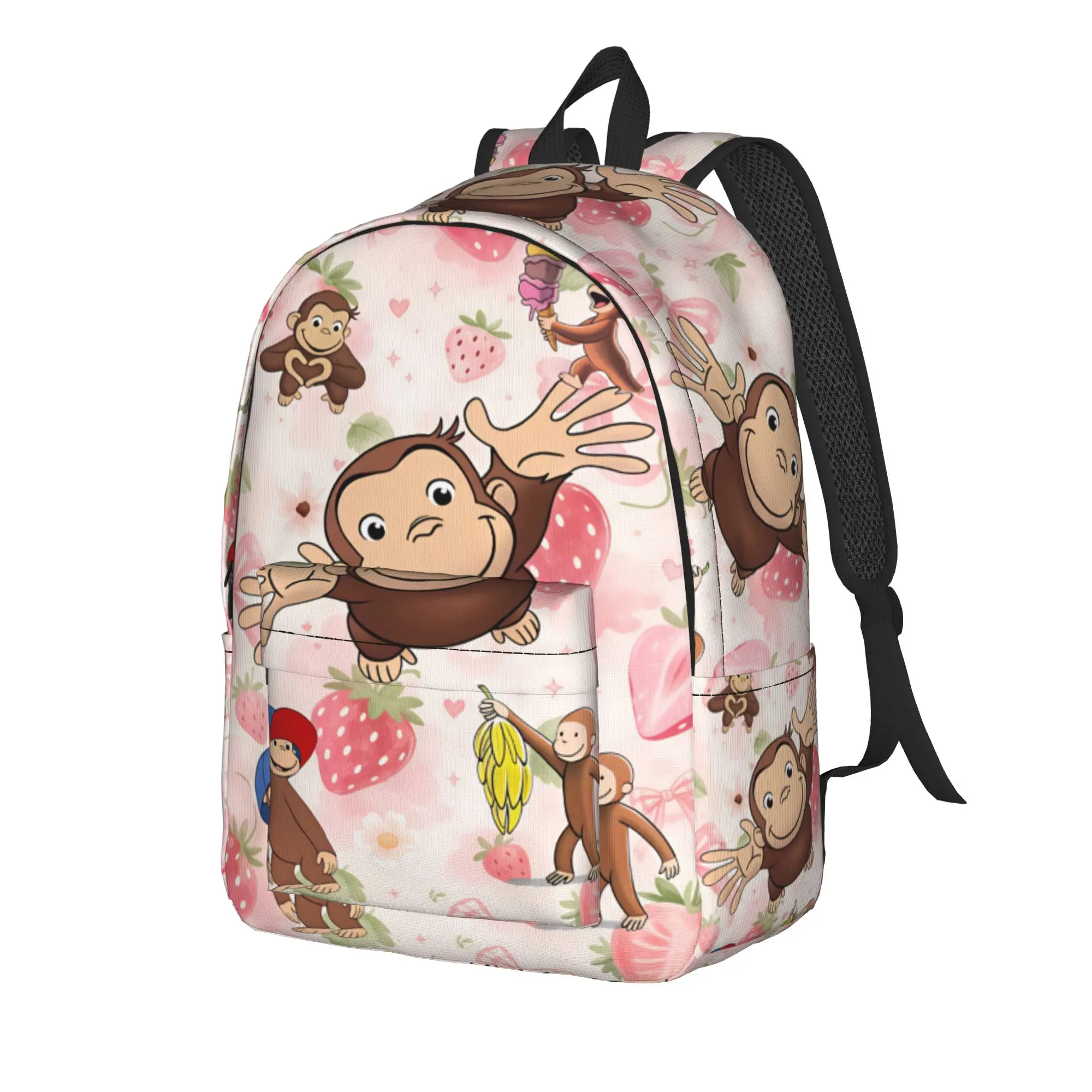 Curious George Monkey Backpack  University Backpacks Girl Custom Pattern School Bags Leisure Rucksack