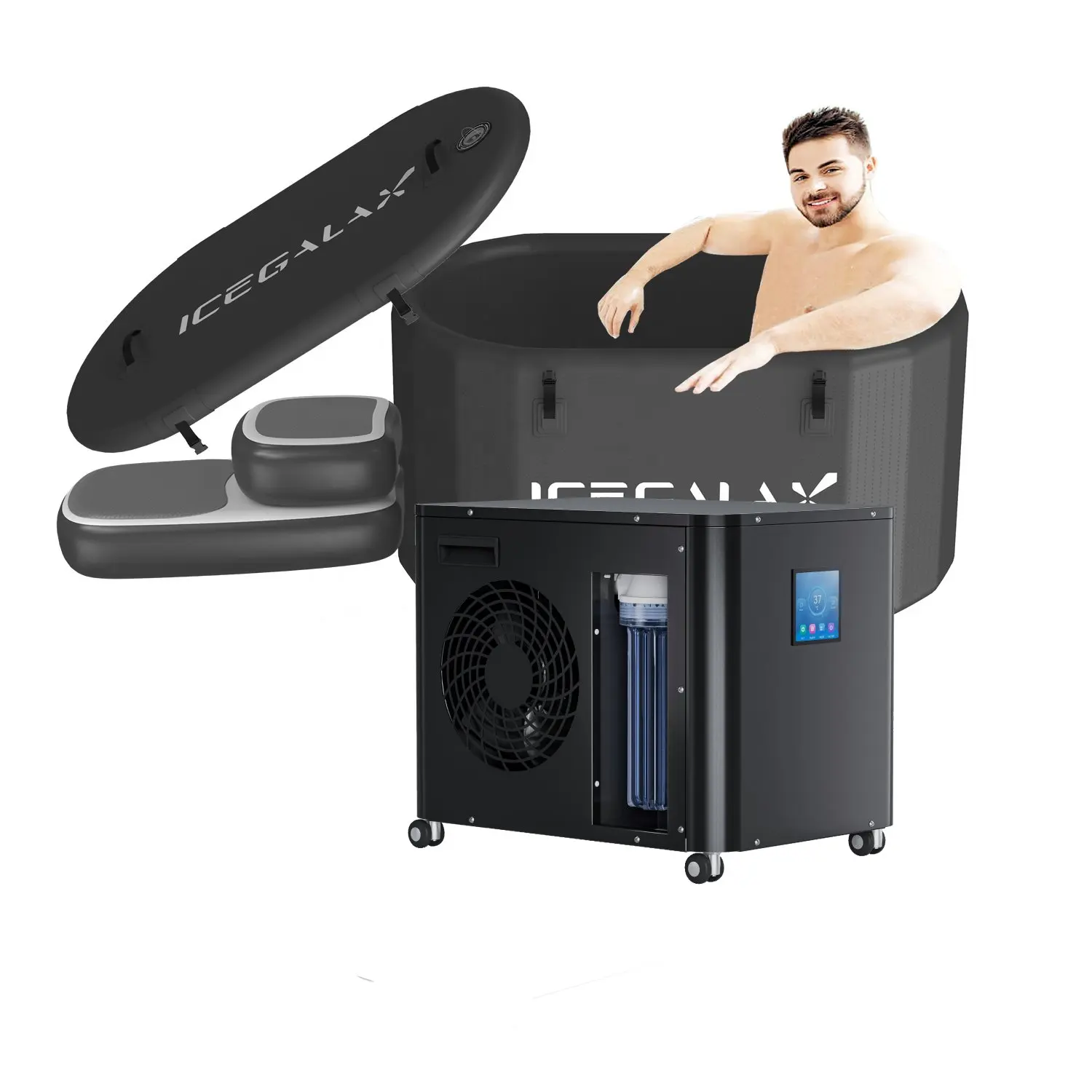 

Adults Athlete Fitness Recovery Ice Bath Spa Tub Water Cooled Cold Plunge Tub With Water Chiller Ozone Recycle