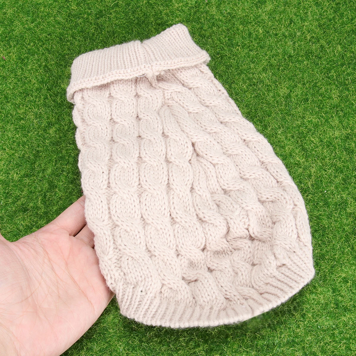 

Knitted Sweater Thin Fashion Pet Costume For Durable Outdoor Use Beige Size Pet Clothes Dog Sweater Party Dog Cloth