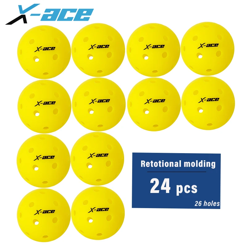 新品未使用品　激安　ピックルボール X-ACE 45個セット 屋内用　26穴 X-ace ピックルボール 12個入り、26穴 室内/屋外兼用 ワンピース成形