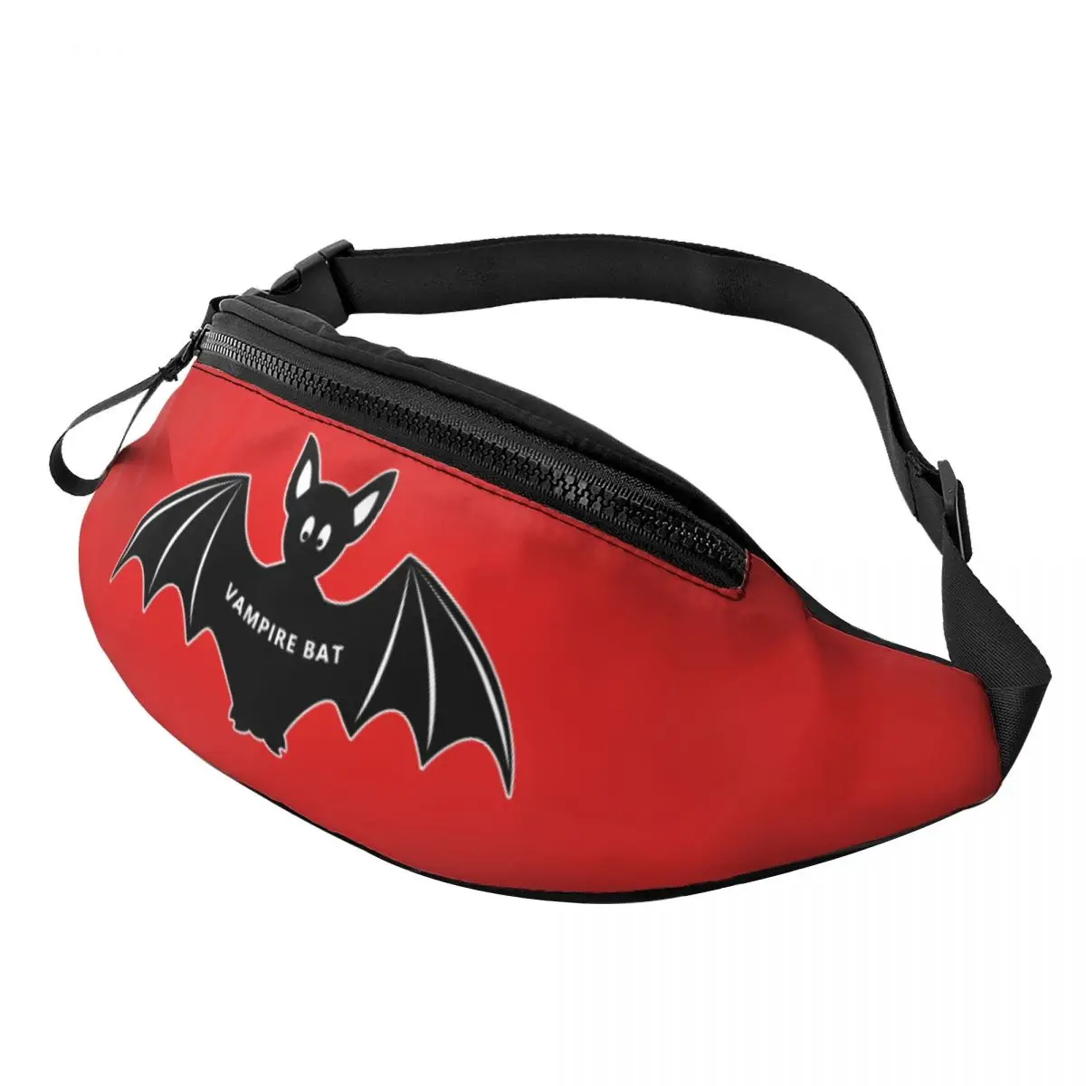 Custom Halloween Vampire Bat Fanny Pack for Women Men Cool Crossbody Waist Bag Travel Hiking Phone Money Pouch