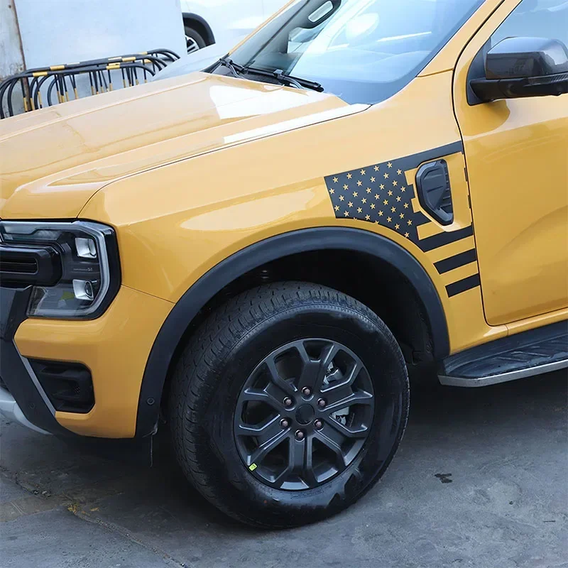 For Ford Ranger 2023+ PVC black car styling car front wheel fender pull flower film sticker car exterior decoration accessories