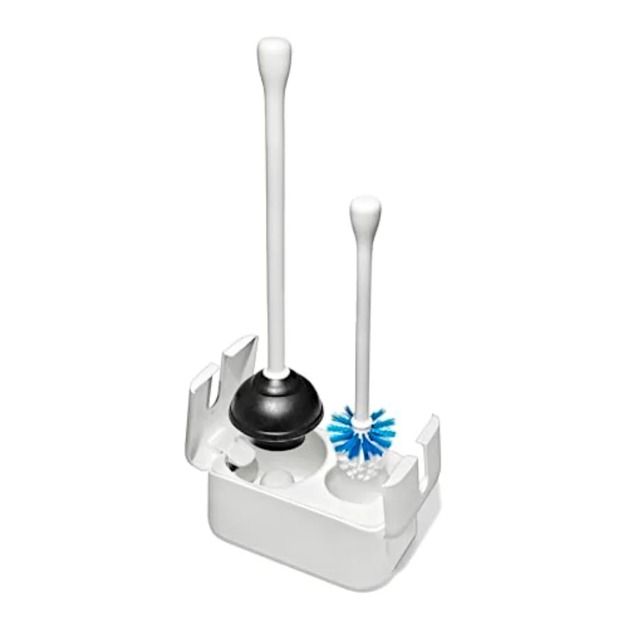 

Good Grips Toilet Brush and Plunger Set Two Bathroom Essentials in one Space-Saving Canister Toilet Bowl Cleaner and Plunger wi