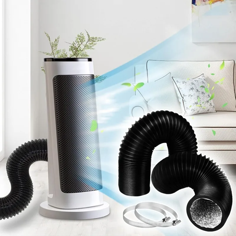 4 Inch 6 Inch Flexible Aluminum Duct Hose Heavy Duty Insulated Dryer Vent Hose Exhaust Pipe HVAC Ventilation Tube with Clamps