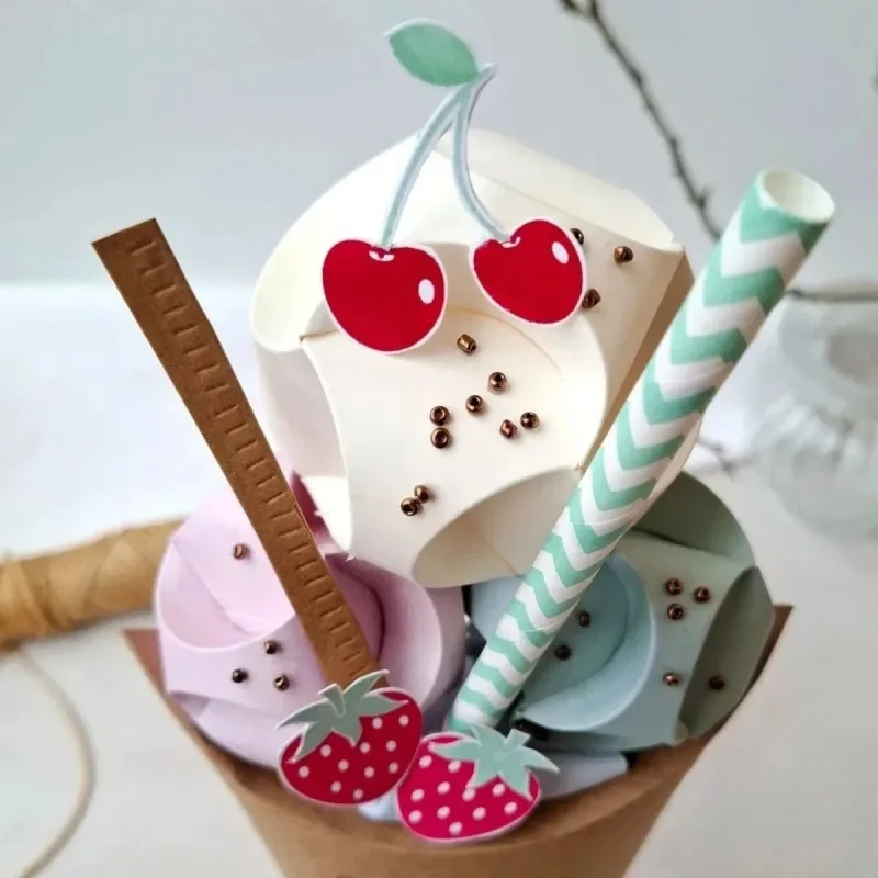 

Металлические вырубные формы Piggy Craft для вырезания из бумаги, трафареты для скрапбукинга, формы для вырезания клубники и вишни, ножи-вырубки для бумаги, трафареты-штампы