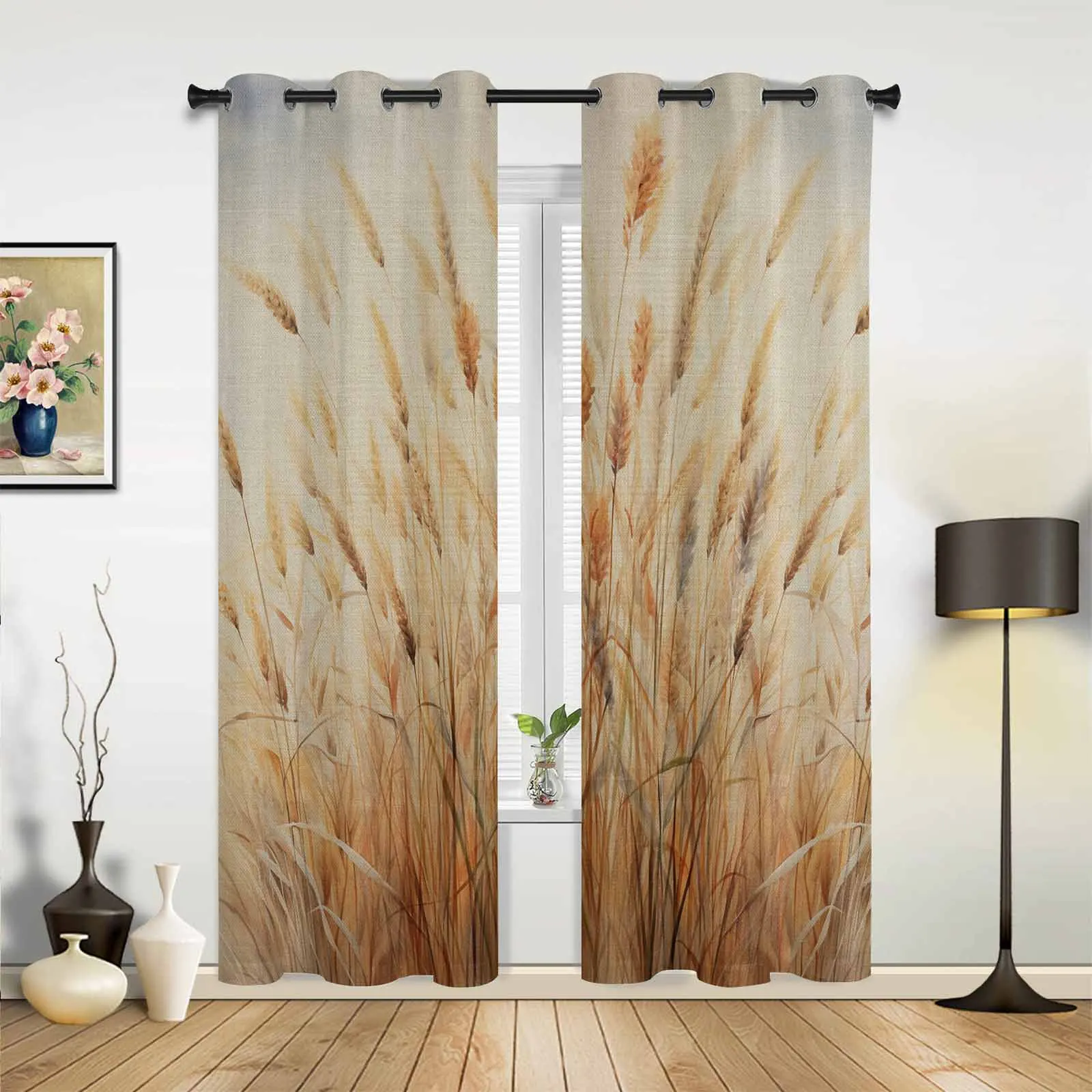 Plants Grasslands Reeds Dandelions Living Room Curtains Modern Home Decor Kitchen Drapes Bedroom Balcony Window Curtains