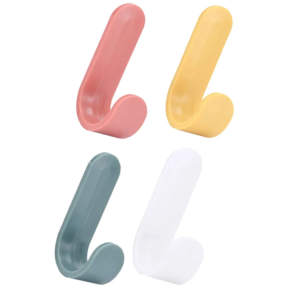 16Pcs Self-Adhesive Kitchen Hooks – Strong Load-Bearing Plastic Wall Hooks for Bathroom & Home Organization
