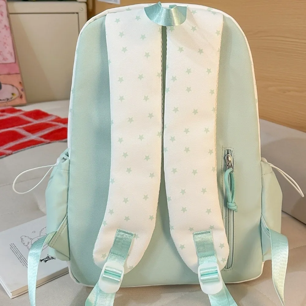 New Large Capacity Bowknot Backpack Lightweight Multifunctional Star Polka Dot Backpack with Wallet Black Nylon Mochilas Outdoor
