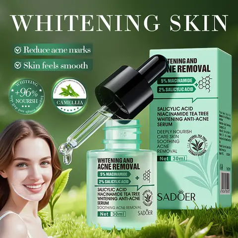 SADOER Salicylic Acid Nicotinamide Whitening Face Serum Acne Removing Moisturizing Anti Wrinkles Facial Essence Skin Care