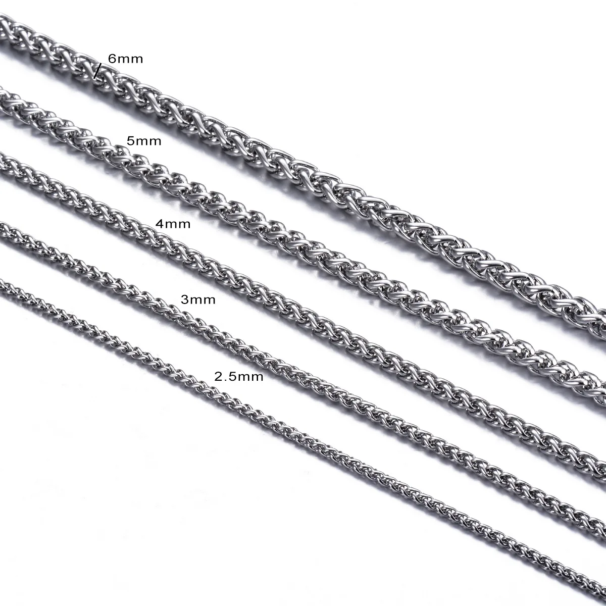 1Pice Width 3-6mm Link Chain Necklace for Men Women Gold Color Stainless Steel Chain Necklace 16-40 inches