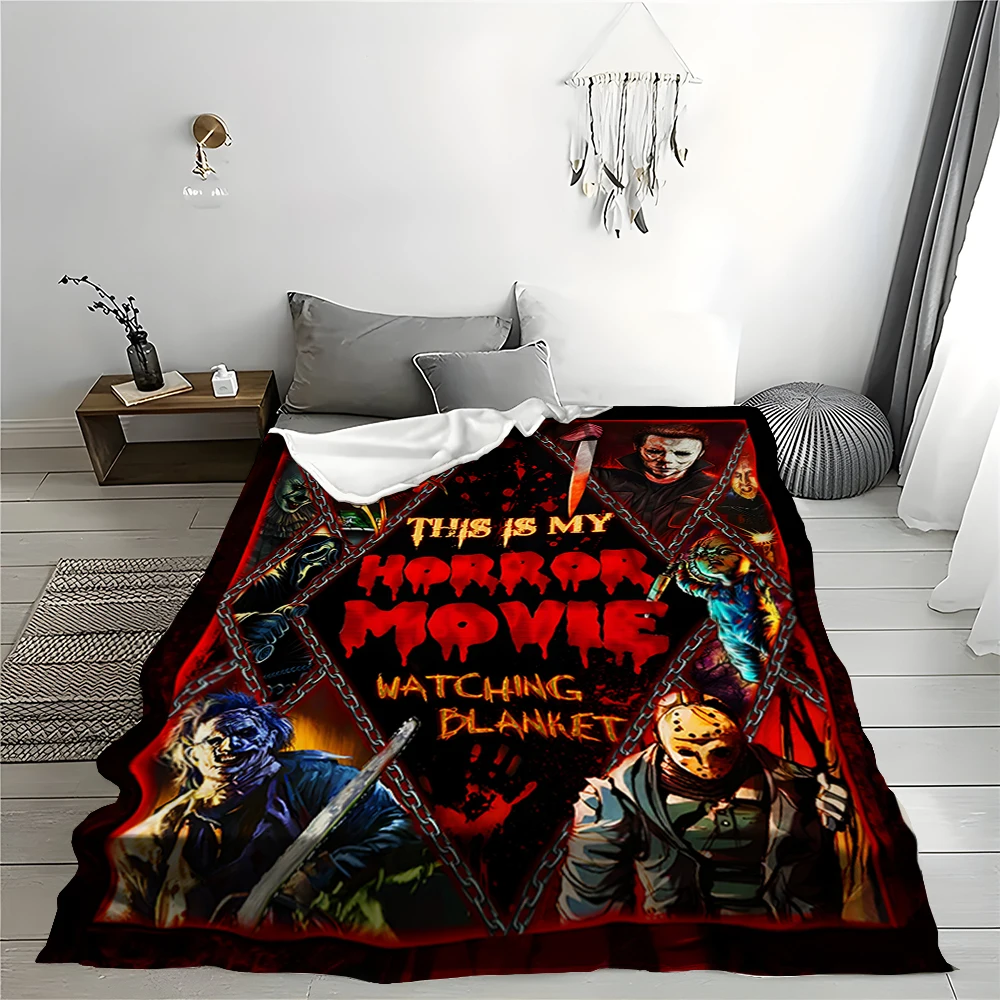 1PC Horror Movie Blanket Flannel Bed Blanket Comfortable Plush Fleece Blanket Nap Blanket Creative Gift