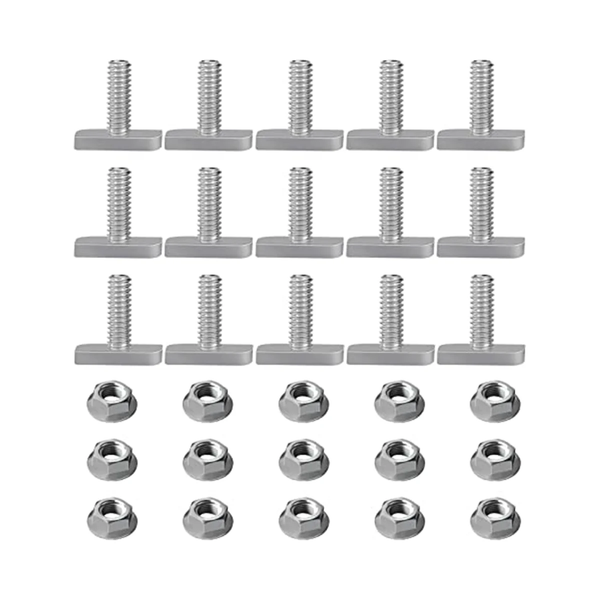 

15Pcs T Slot Bolt Replacement,M8 X 20 Screws, A2-70 Rail Track Screws Track Nuts with 15 Flange Nut