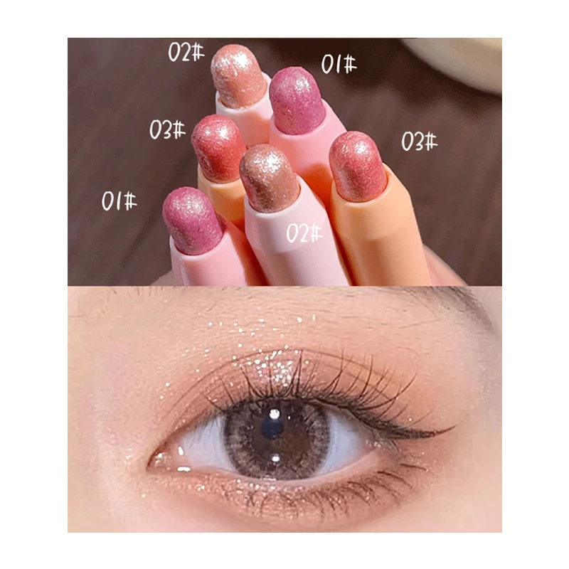 Perl glanz Lidschatten Stift Glitter Eyeline wasserdicht kein verschmieren des Highlight Schimmer Lidschatten Penlic Seidenraupen Liner Pen Kosmetik