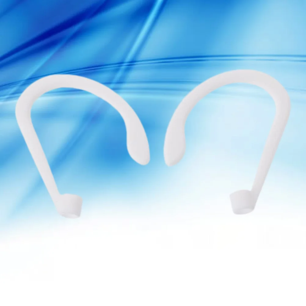 

Silicone Ear Hooks Lightweight Comfort Fit Earbuds Holders For Running Gym Workout Compatible With Airpods White Earphone
