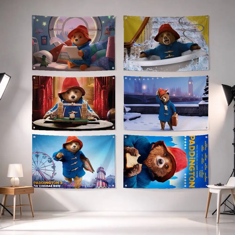 P-PaddingtonS B-Bear  Flags Wall Hanging Tapestry Outdoor Garage Room Decorative flag Background Blanket