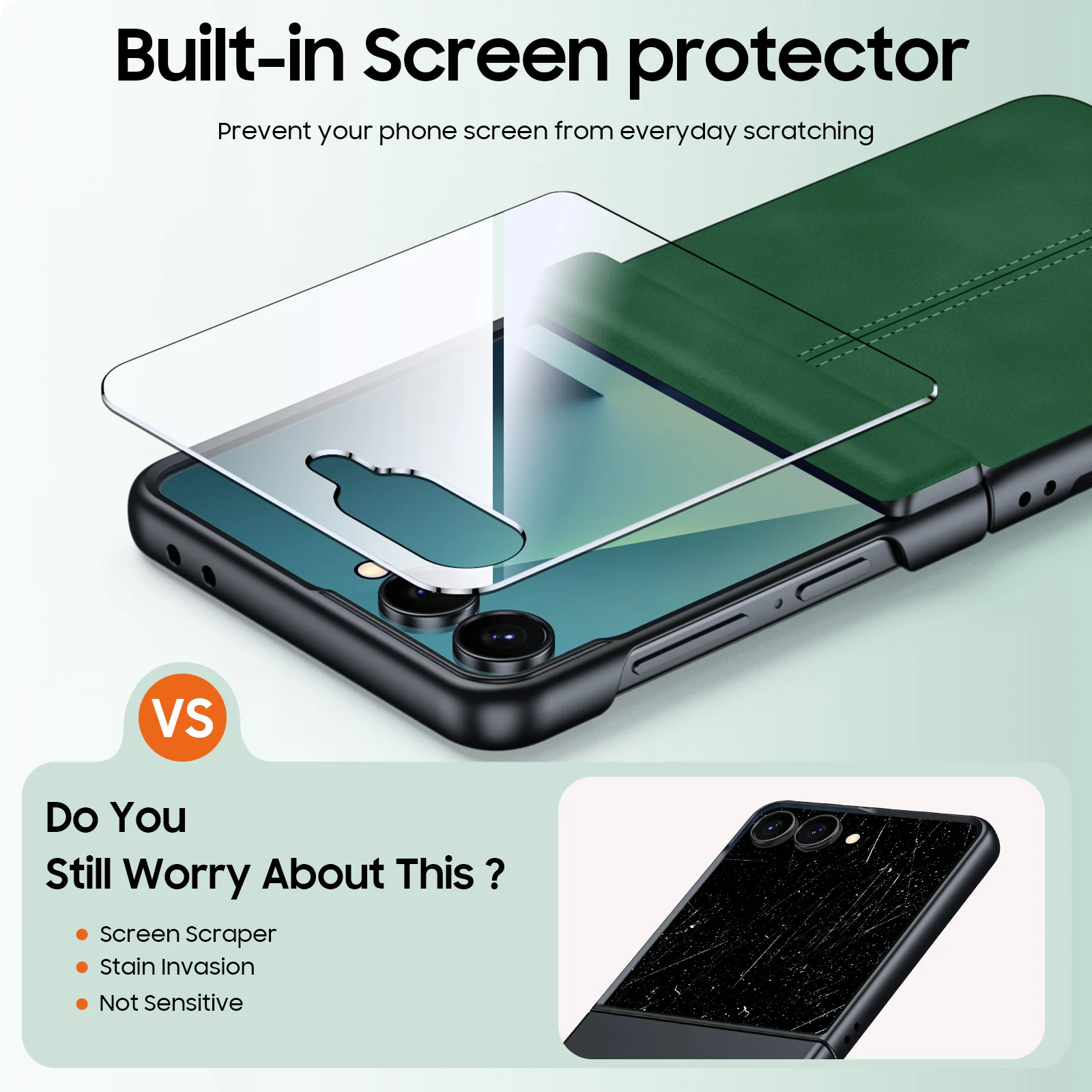 Etui na Samsung Galaxy Z Flip 7 Luksusowe etui z ekoskóry z folią ochronną na tył do Samsung Z Flip 7 FE 6 — zdjęcie produktu 4
