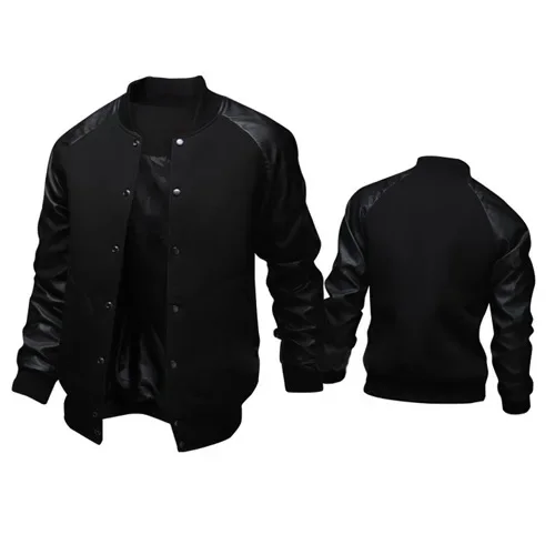 Herren Patchwork-Jacke, Großhandel, Baseball-Shirt mit großen Taschen, Herbst-Winter-Mantel, Vintage Streetwear Mode – Detail 8