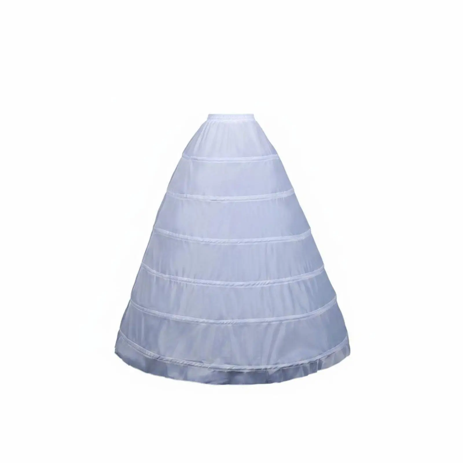 6 Hoop Petticoat No Mesh Crinoline Skirt Elastic Waist Full Dome Petticoat for