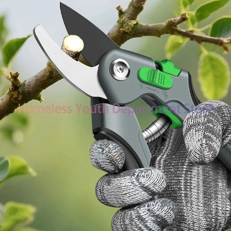 Gardening Branch Scissors Portable Pruning Shears Labor Saving Flower Fruit Tree Branches Trimming Tools Safety Lock Hand Pruner