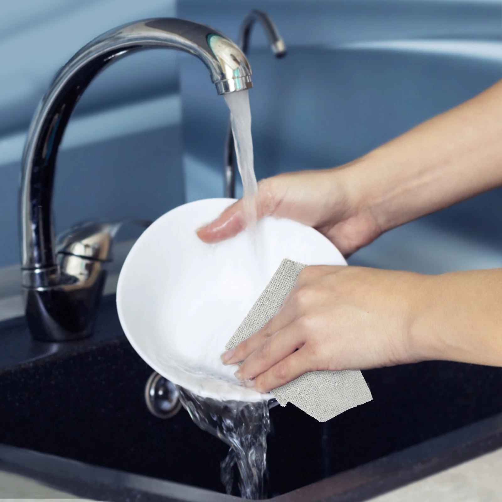 

20pcs Kitchen Cleaner Dishcloth Blue Scrubbing Towel Removable Washing Tool Lightweight Fast Drying High Quality Material