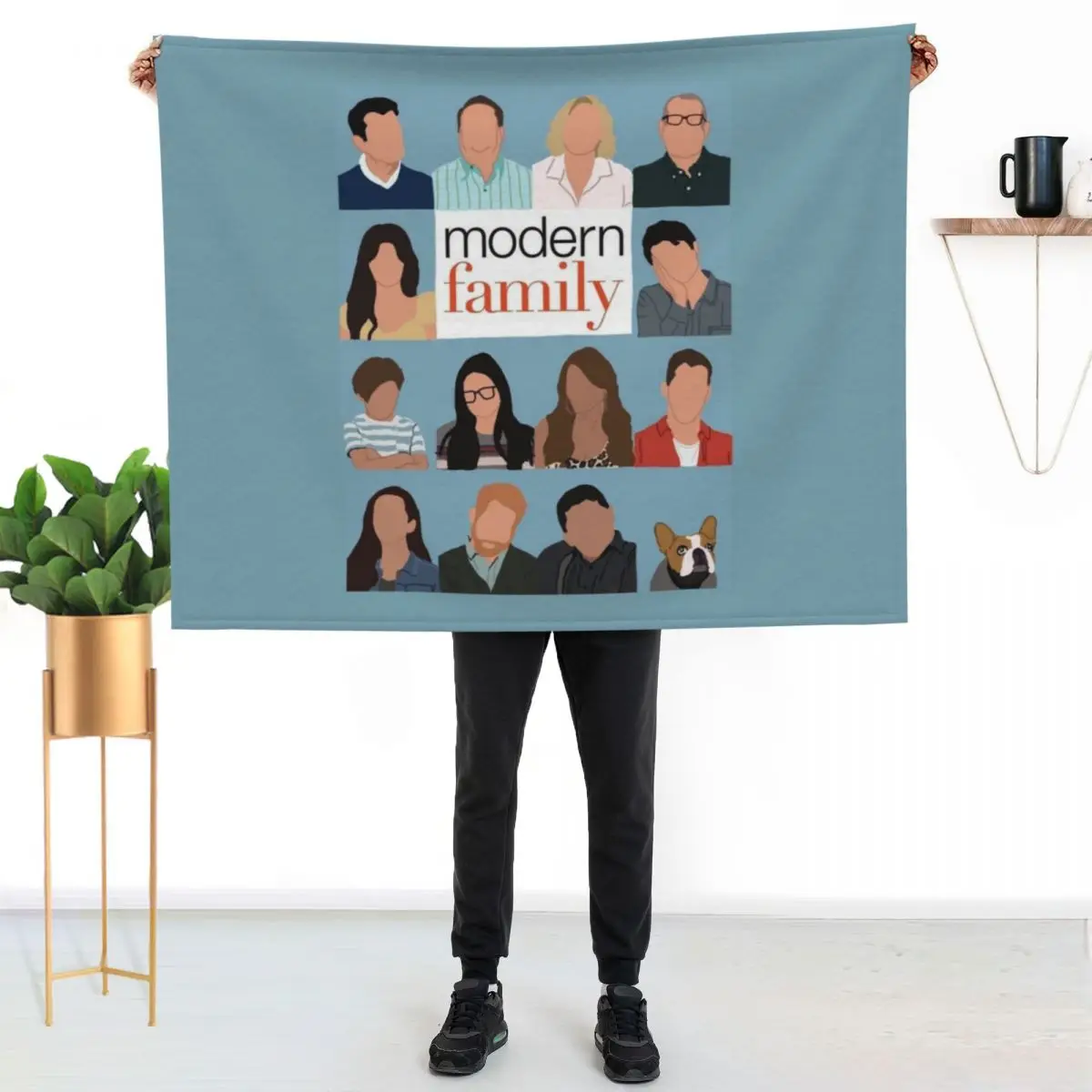 Modern family Throw Blanket Shaggy Furry Soft Blanket for Bedroom Living Room