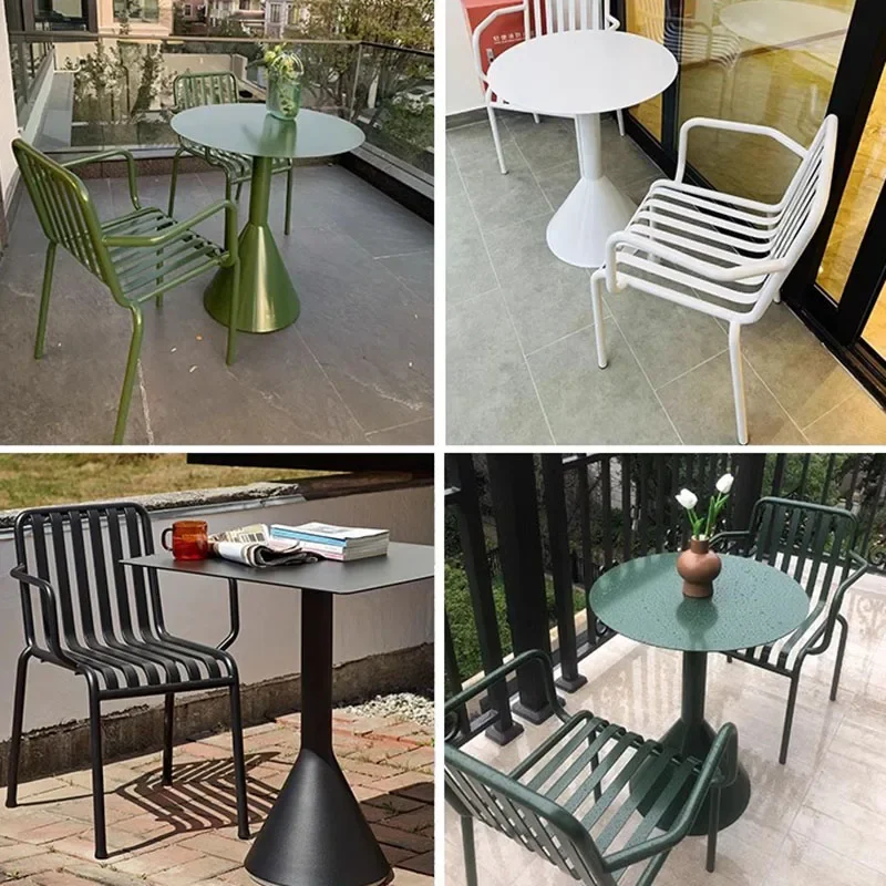 Metalowy żelazny stolik kawowy okrągły jadalnia salon okrągłe stoliki kawowe nordycki współczesny basy Muebles zestawy mebli ogrodowych