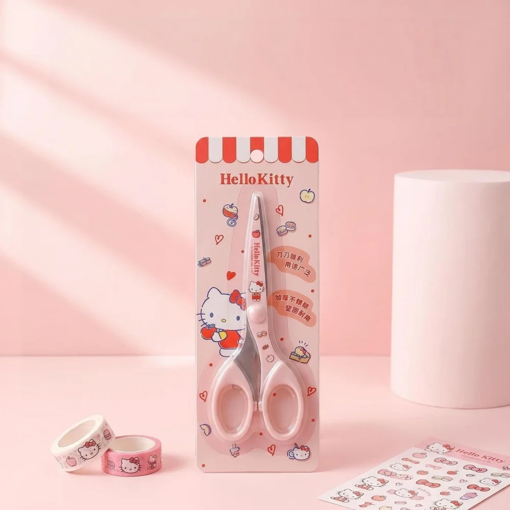 Cute Hello Kitty & My Melody Safety Scissors, Lovely Cartoon Printed Student Stationery for Craft Paper‑Cutting School Supplies