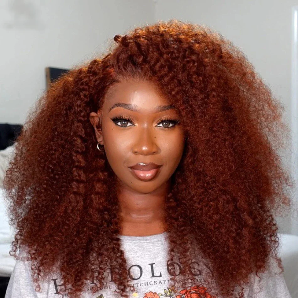 

4X4 Reddish Brown Lace Frontal Wig Human Hair 5x5 Curly Wigs Colored Lace Front Human Hair Wigs Pre Plucked for Women