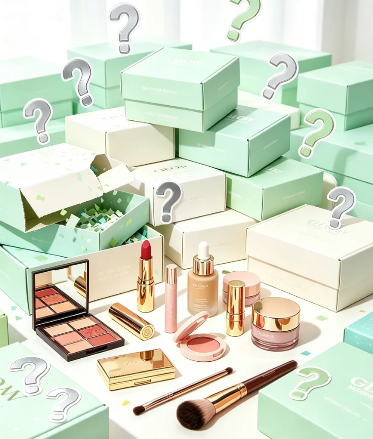 2PC Premium Cosmetic Blind Mystery Box, Random Viral Trendy Makeup & Exclusive Beauty Minis Inside, Massive Savings Surprise Treasure Kit