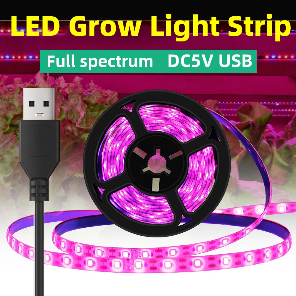 5V USB Led Plant Growing Light  Full Spectrum Hydroponic Grow Lamps Indoor Plants Greenhouse Flowers Seeds Phyto Lamp Strip