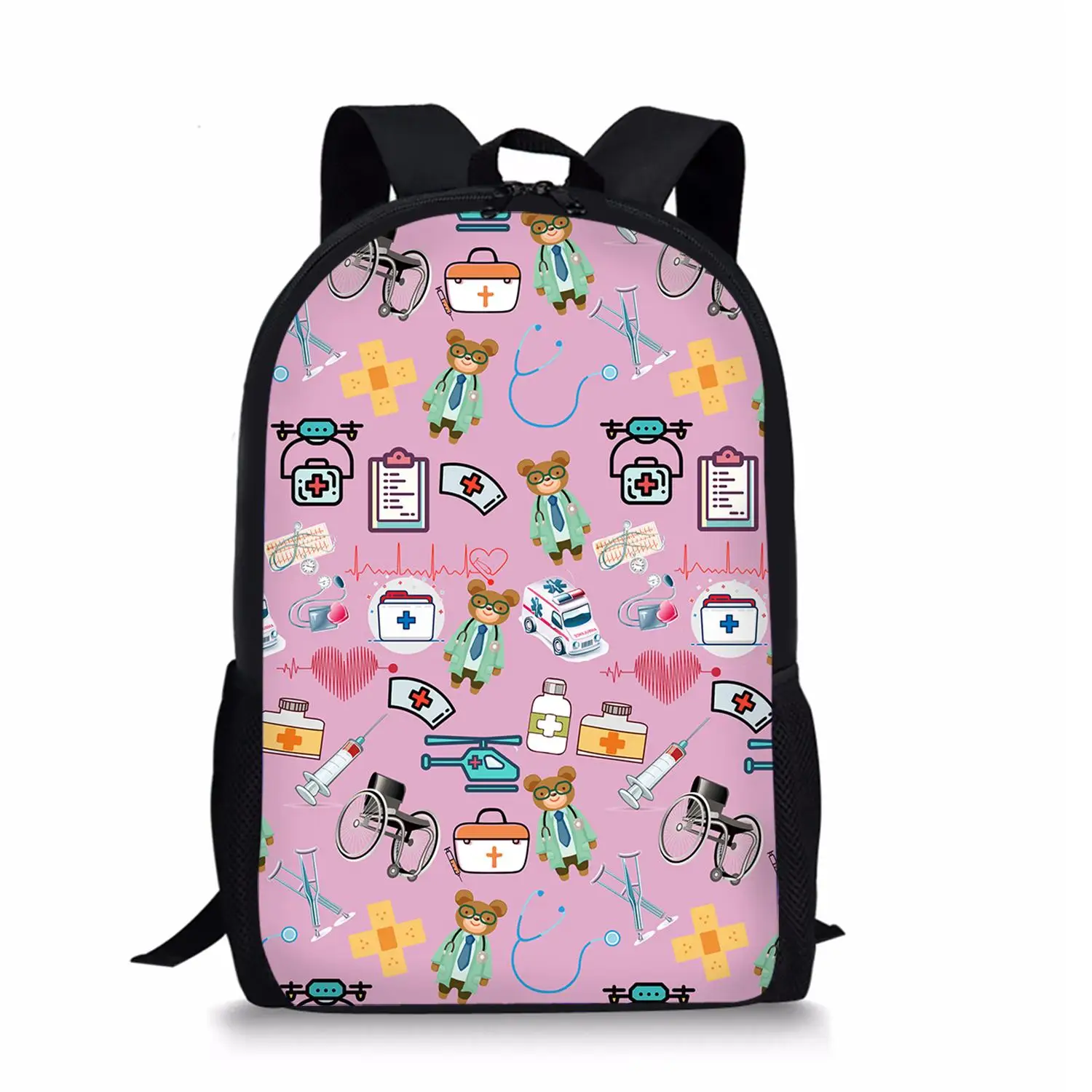 

Nurse Heart Printing School Bags Kids Primary Schoolbag Children Shoulder Bagpack Teenagers Doctor Bear Multipurpose Satchel