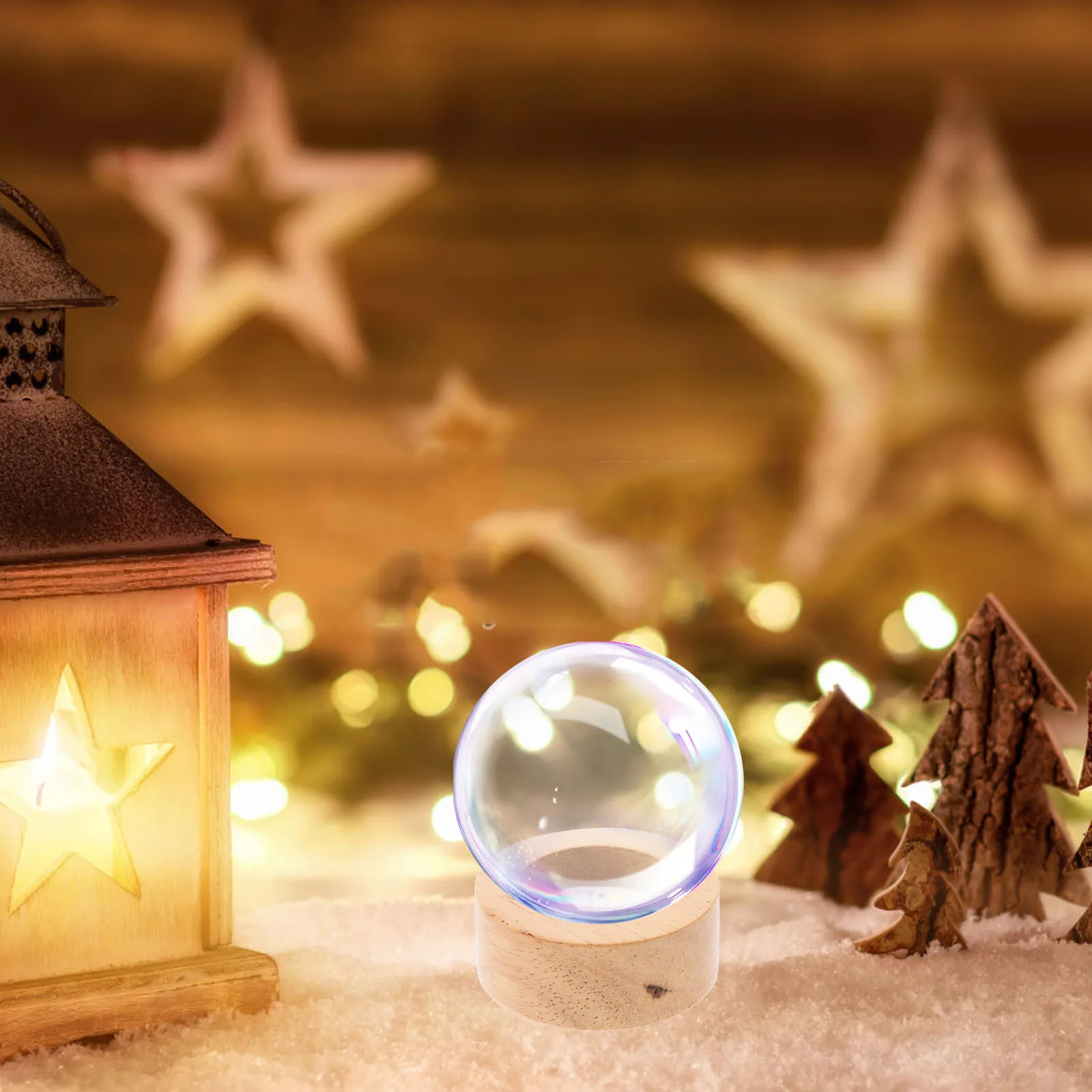 

Wooden Lamp Base LED Light Display Stand Gazing Ball Night Light Table Decor DIY Projects Sleek Minimalist Design
