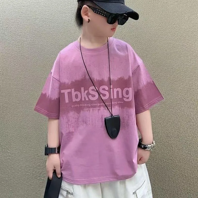 2026 New Trendy Kids Boys Girls Summer Oversized Printed Chic Half Sleeve T-Shirt