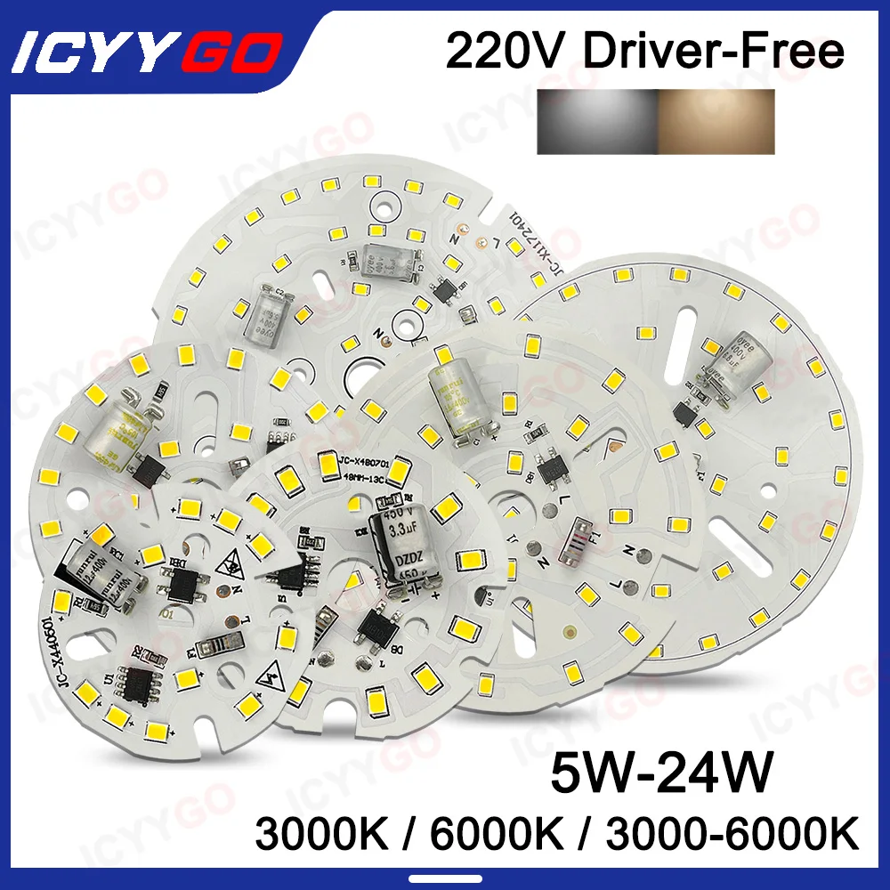 lampada led dob 5w 7w 12w 15w 18w 24w smd 5730 fonte de luz 220v sem driver pcb led downlight chip holofote luz led com 10 pecas 01