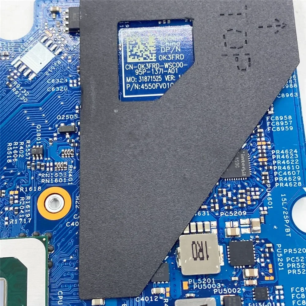 Motherboard For Dell Latitude 3400 3500 17938-1 Laptop Mainboard CPU I5-8265U SRFFX DDR4 CN-0K3FRD K3FRD 100% Test OK