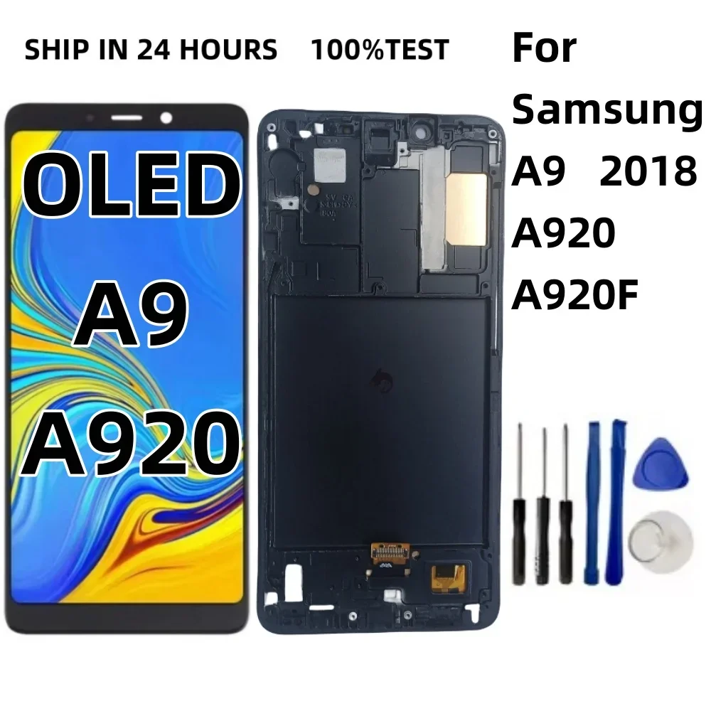 Pop novo oled para samsung a9 2018 lcd a9s a9 star pro SM-A920F/ds display lcd digitador da tela de toque para samsung a920 lcd com fr