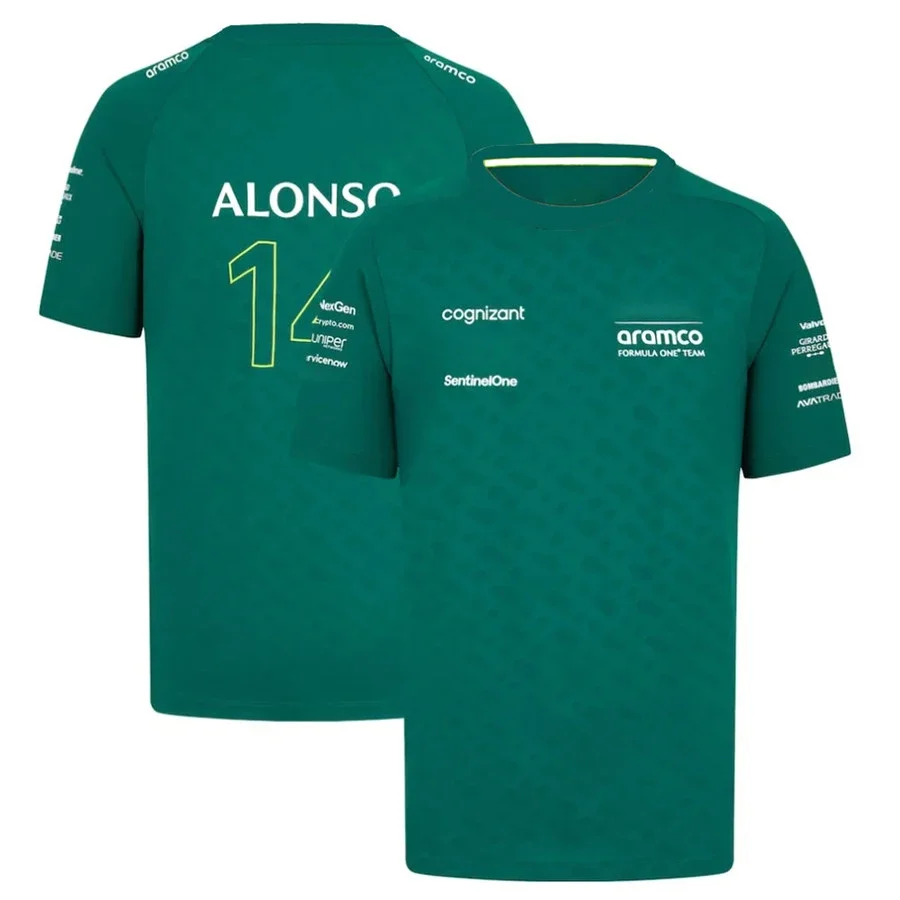 New F1 Team T-shirt, Spanish Driver Fernando Alonso 14 Racing Suit 2024 Men's Summer Outdoor Sports Cycling Suit Large Top