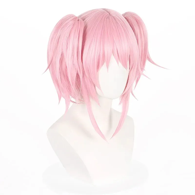 مادوكا شعر مستعار أنيمي Puella Magi Madoka Magica شعر مستعار تأثيري فتاة النساء الوردي الشعر Kanamee Madokaa اكسسوارات فستان حفلة الهالوين