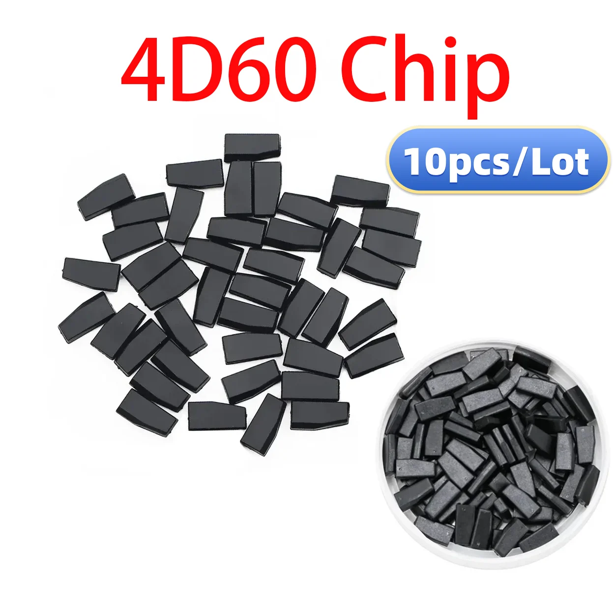 10pcs 4D60 ID60 Car Remote Key Transponder Chip For Ford Fiesta Connect Focus Mondeo Ka 40 Bits Blank Immobilizer Carbon Chip