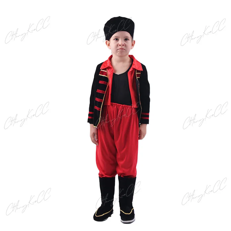 Baby Boys Children Russian Costume Europe Traditional Outfit Wear Children Ethnic Style Kids Role Play Stage Performance Cosplay