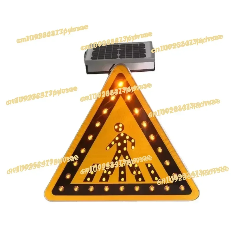NEW Solar Panel LED Warning Reflector Signs for Road Internally Illuminated Slow Down Flashing Stop Mark Solar Traffic Sign