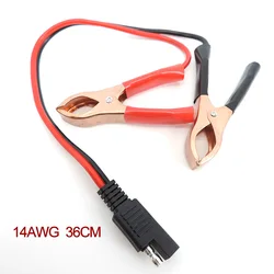 14AWG 36CM 2Pin SAE Quick Disconnect Plug to Battery Alligator Clips Cable Clamps Connectors Cord M20