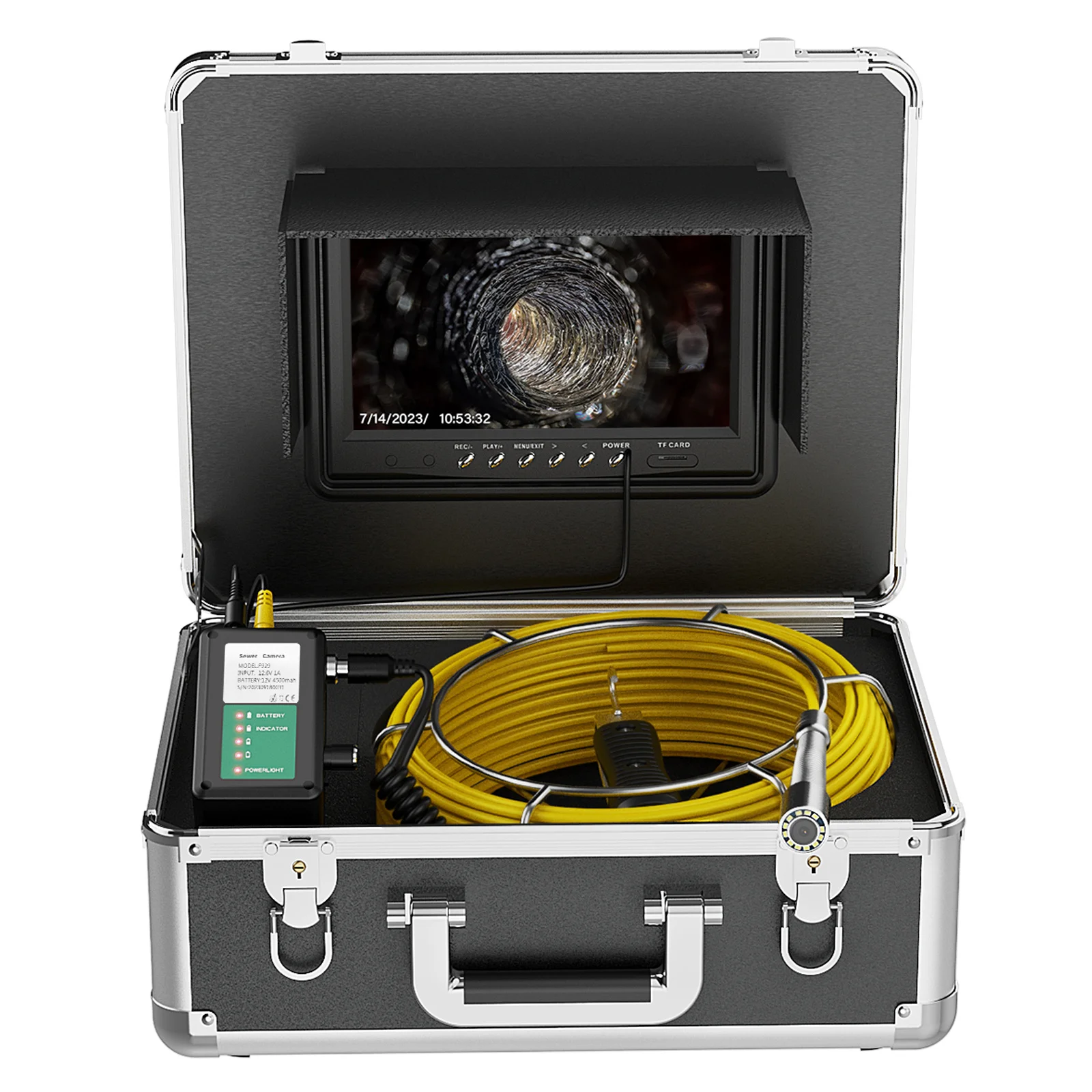 9" IPS Sewer Auto Self Leveling 512Hz Transmitter 30M Cable Drain Pipeline Endoscope Cam view 5