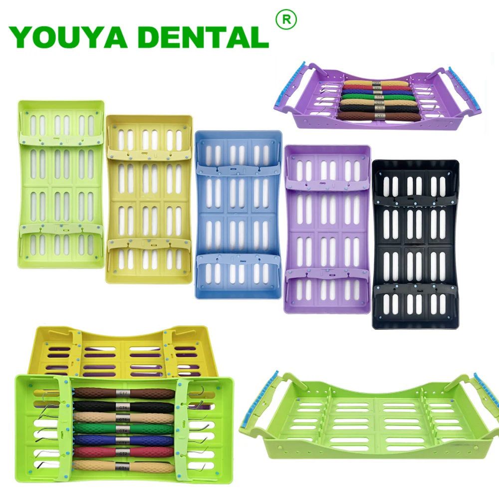 7 Slot Dental Disinfection Placing Box For Composite Resin Filling Spatula Aesthetic Restoration Resin Filler Sterilization Rack